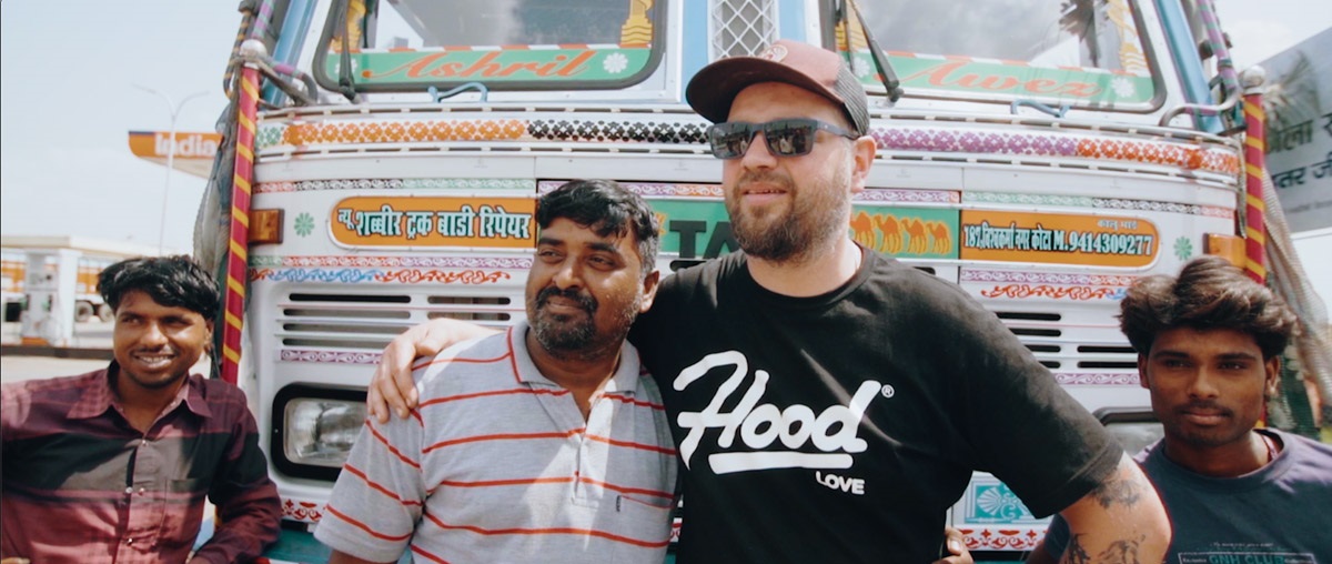 With rickshaw around India