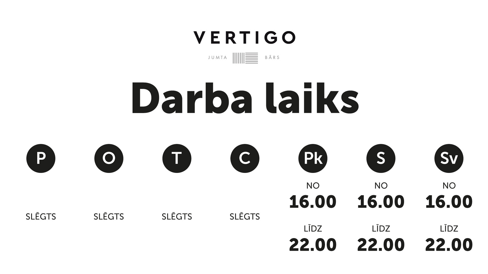 Vertigo darba laiks Vertigo darba laiks