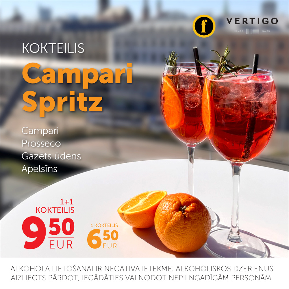 Kokteilis Campari Spritz